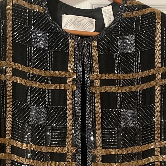 Lord and Taylor, size 14 W, silk blazer with sequins. Vintage sequins blazer NWT - Picture 3 of 13